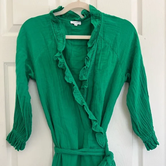 RHODE V-Neck Wrap Long Dress Size XS - Picture 5 of 12